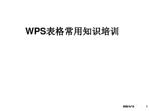 WPS表格培训资料ppt课件