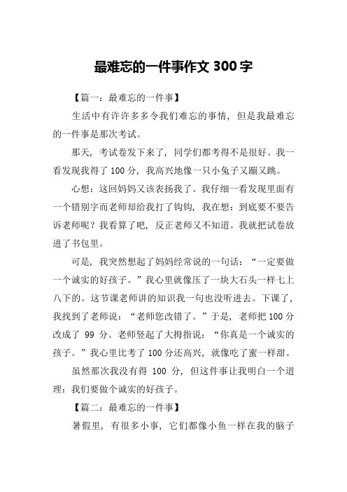 最难忘的一件事作文300字-1