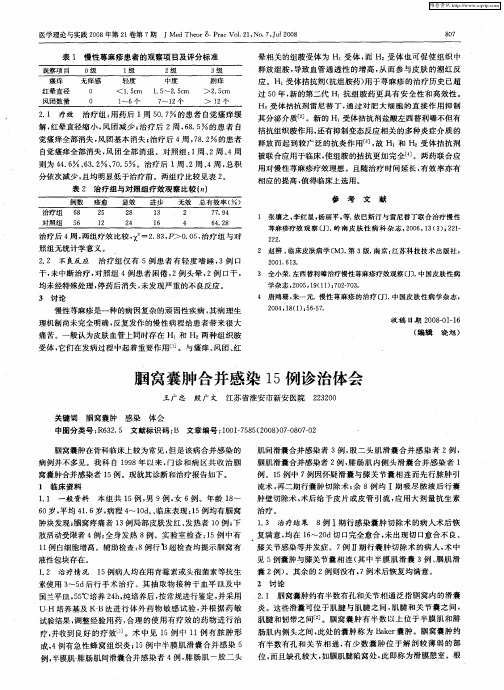 腘窝囊肿合并感染15例诊治体会