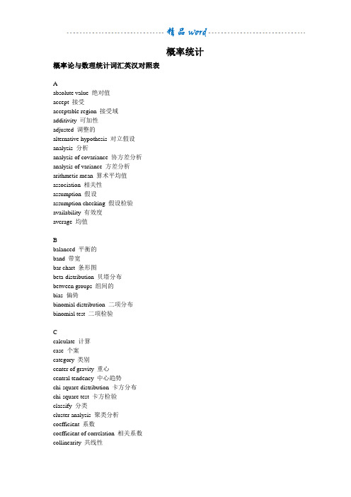 数学英文词汇大全-微积分,线性代数,概率统计