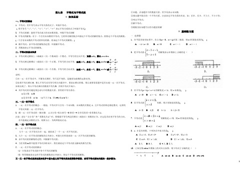 人教版七年级下册不等式与不等式组知识总结与练习题