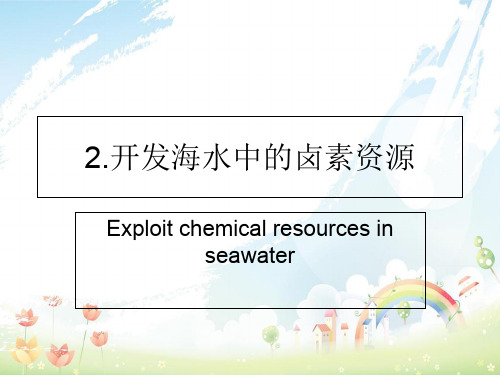 高中化学第一册第二章开发海水中的卤素资源2.1以食盐为原料的化工产品课件沪科版