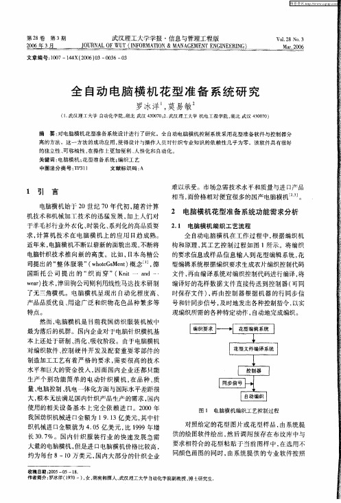 全自动电脑横机花型准备系统研究