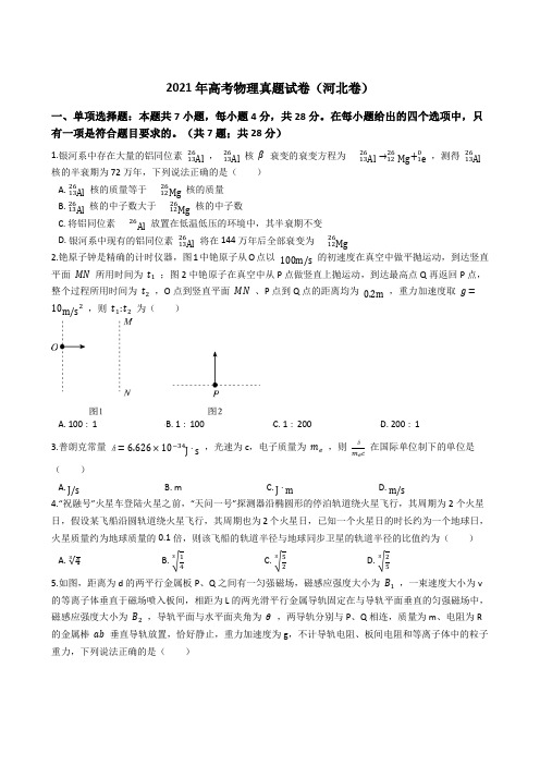 2021年高考物理试卷(河北卷)