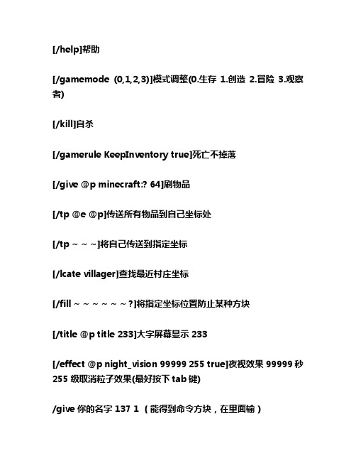 我的世界指令