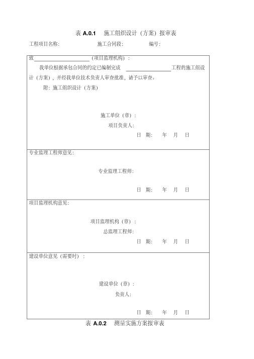 铁路建设项目资料管理规程-附表样建议增加表格(DOC61页)