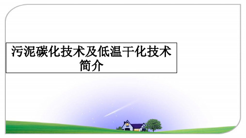 最新污泥碳化技术及低温干化技术简介课件ppt