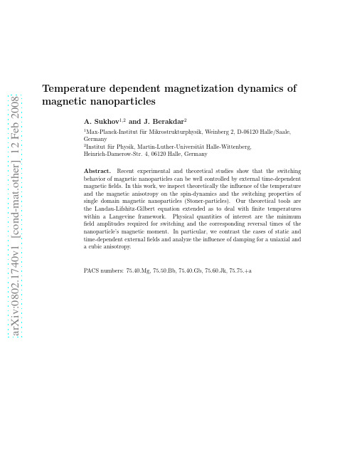 Temperature dependent magnetization dynamics of magnetic nanoparticles