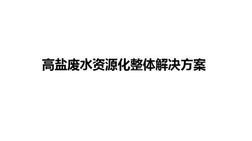 高盐废水资源化整体解决方案