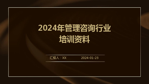 2024年管理咨询行业培训资料