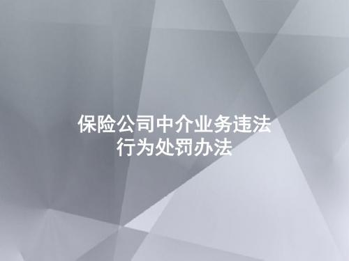 保险公司中介业务违法行为处罚办法16页