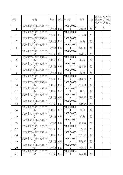 九年级综合素质评价互评表模板 (43)