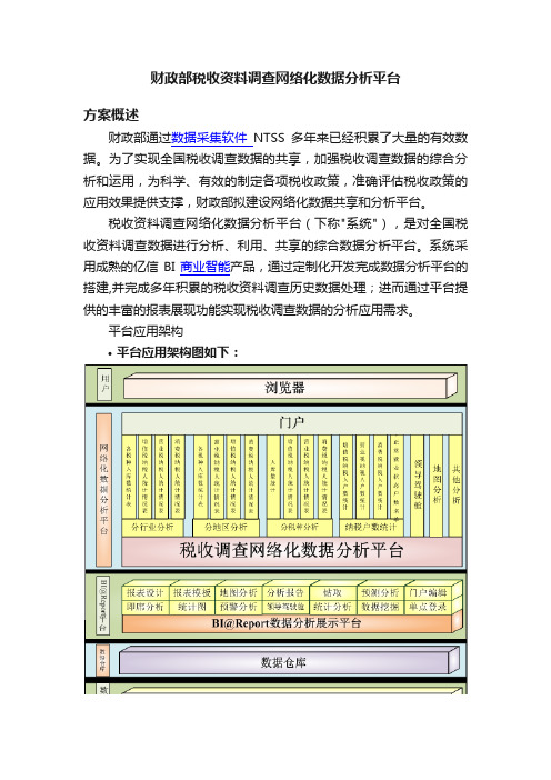 财政部税收资料调查网络化数据分析平台