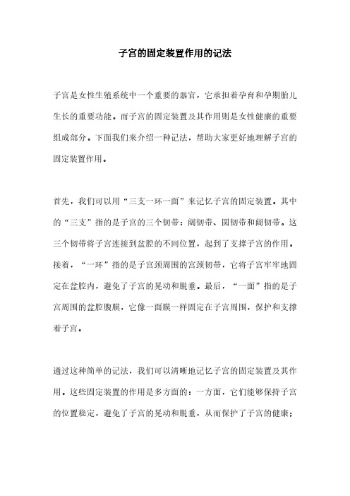 子宫的固定装置作用的记法