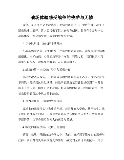 战场体验感受战争的残酷与无情