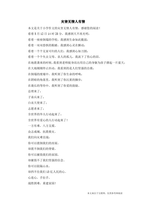 灾害无情人有情_小学作文