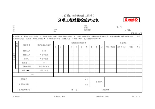 评定表4.4.2-4 粉喷桩评定