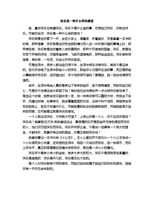 快乐是一种什么样的感觉