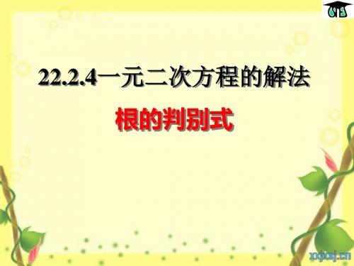 22.2.7一元二次方程的解法-根的判别式(2课时)