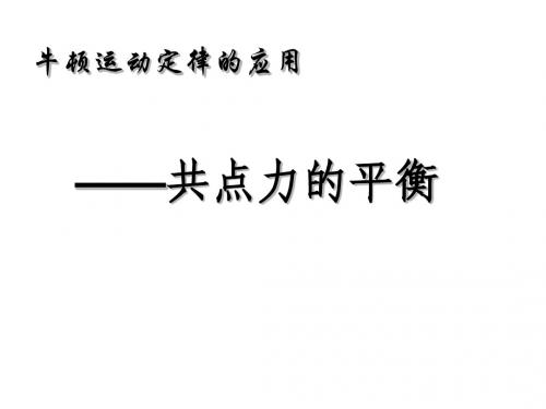 专题:共点力的平衡(牛顿运动定律的应用)