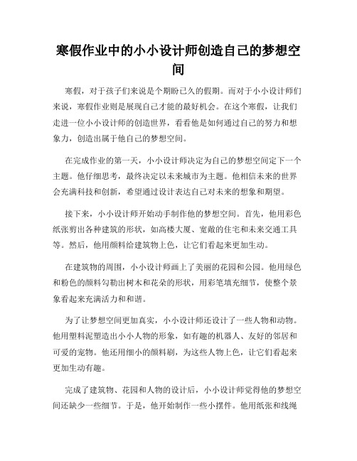 寒假作业中的小小设计师创造自己的梦想空间