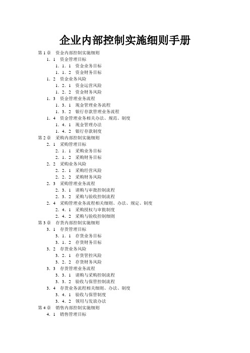 子公司管理内部控制实施细则(部分)