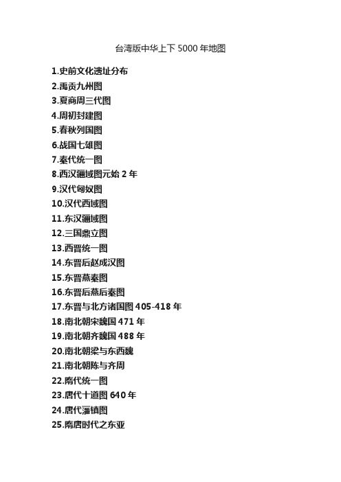 台湾版中华上下5000年地图