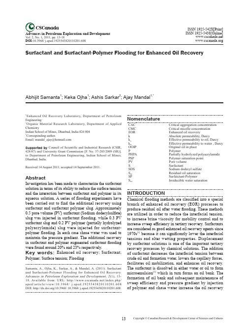 Surfactant and Surfactant-Polymer Flooding for Enhanced Oil Recovery