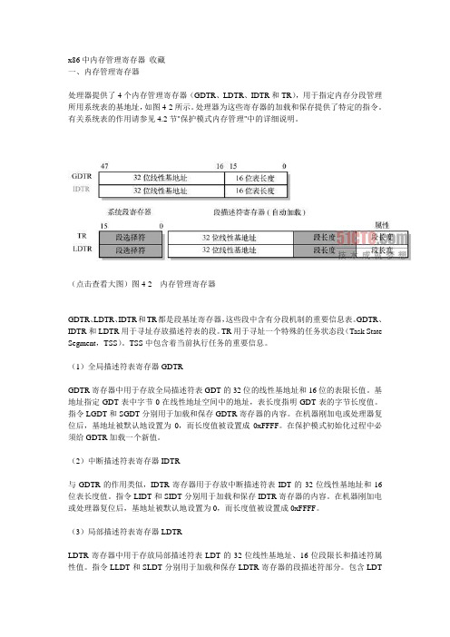 x86中内存管理寄存器(GDTR、LDTR、IDTR和TR)