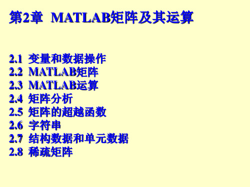 MATLAB矩阵及其运算PPT课件