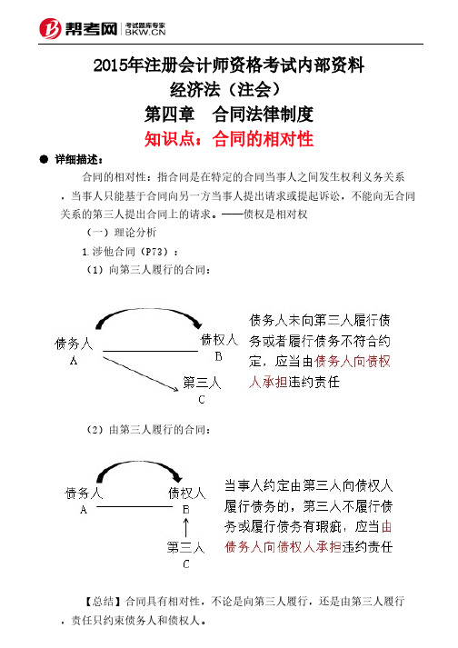 第四章 合同法律制度-合同的相对性