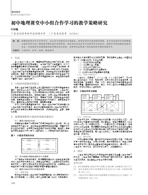 初中地理课堂中小组合作学习的教学策略研究