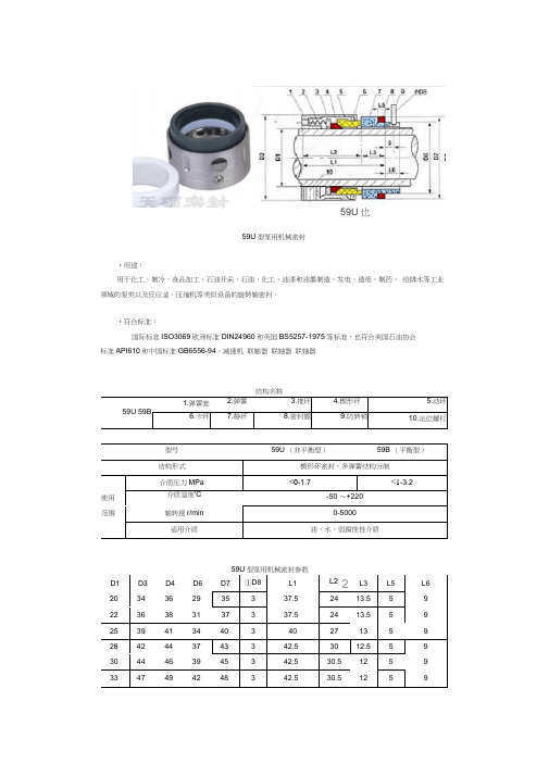 59U型泵用机械密封