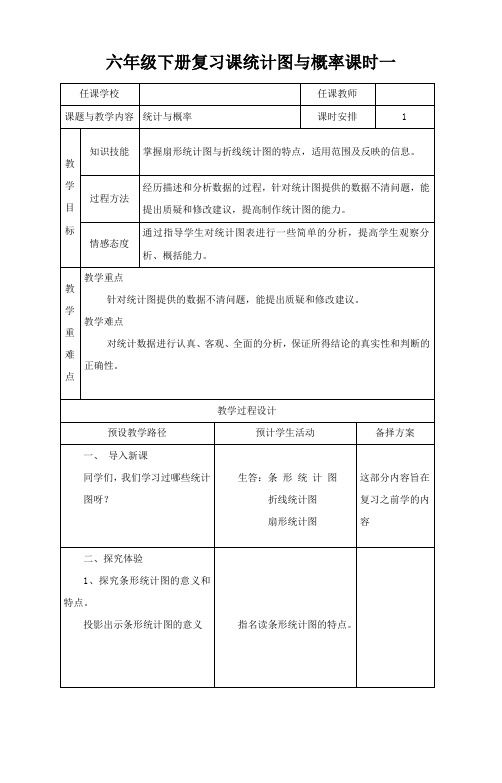 最新人教版六年级数学下册《 整理与复习  统计与概率》研讨课教案_10