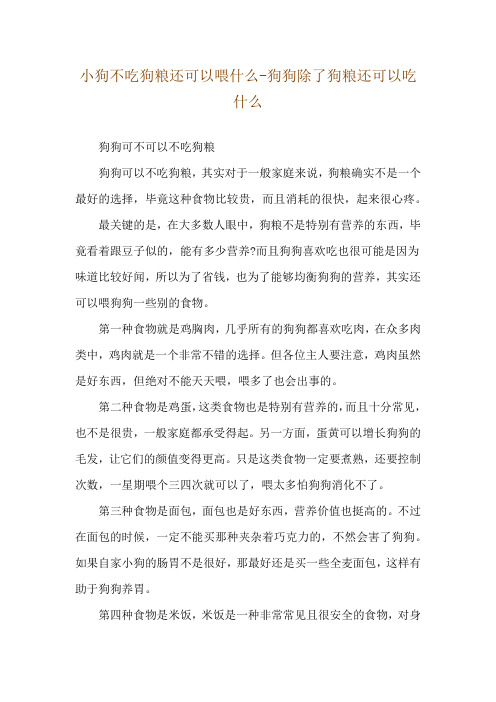 小狗不吃狗粮还可以喂什么-狗狗除了狗粮还可以吃什么