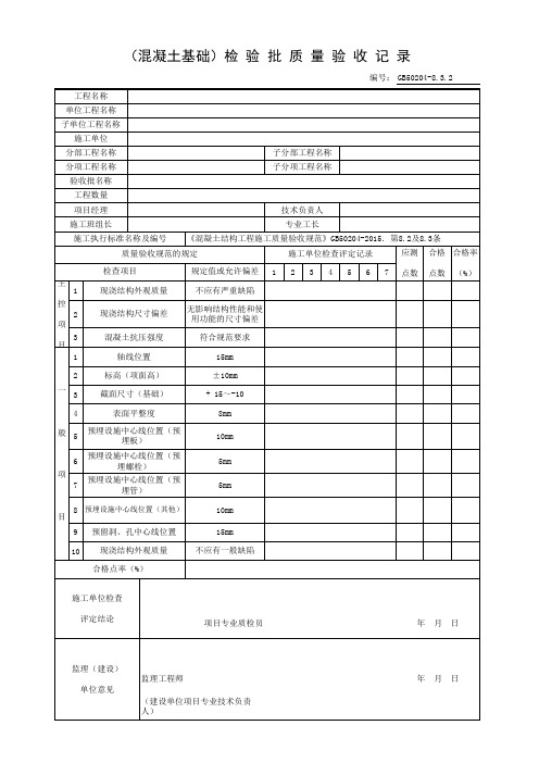 144-GB50204-8.3.2 (混凝土基础)检验批质量验收记录