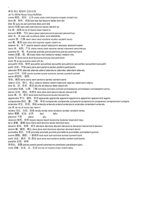 法语学习笔记之动词变位