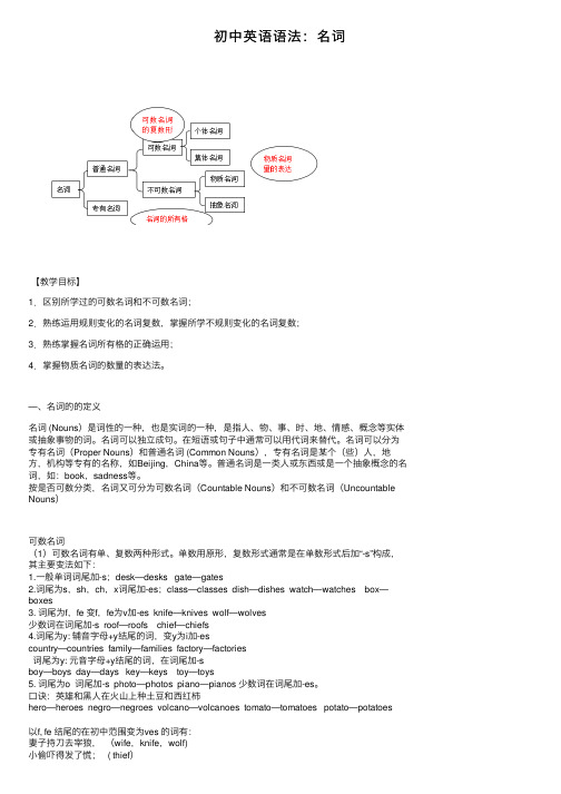 初中英语语法：名词