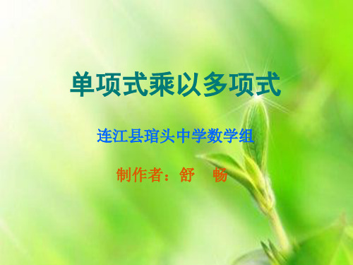 单项式与多项式的乘法PPT教学课件