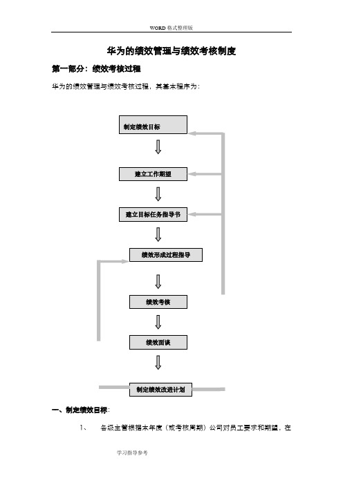 华为内部资料-绩效管理和绩效考核制度全