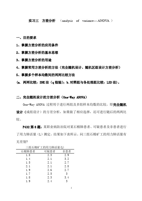 方差分析--SPSS应用