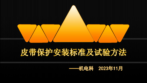 皮带保护安装标准及试验方法培训课件(27页)