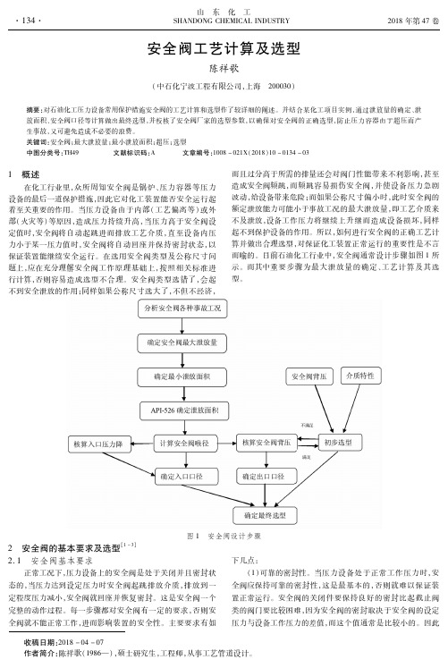 安全阀工艺计算及选型