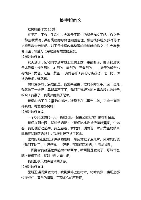 捡树叶的作文15篇