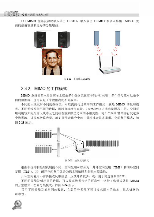 MIMO的工作模式_4G移动通信技术与应用_[共2页]