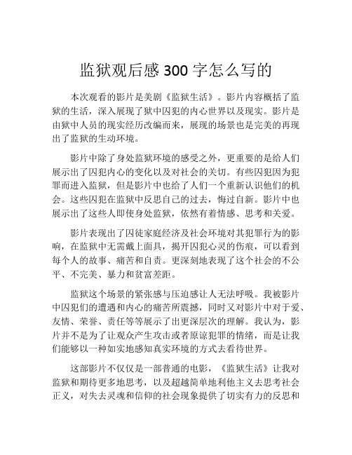 监狱观后感300字怎么写的