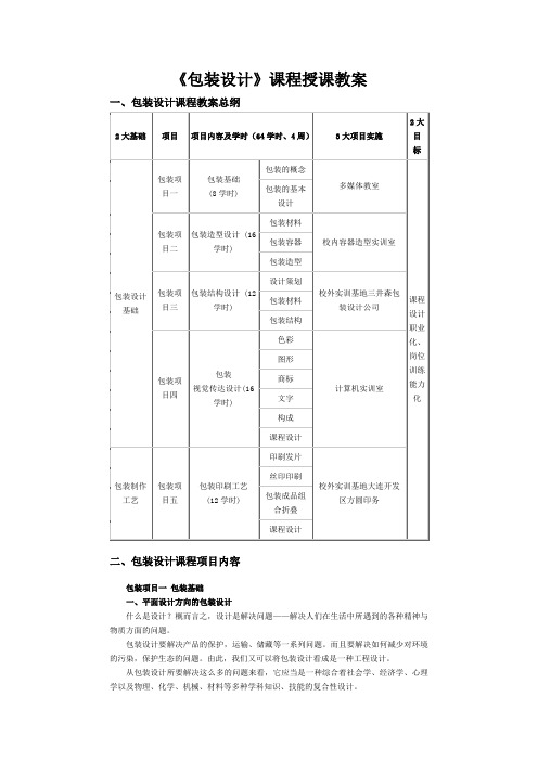 《包装设计》课程授课教案