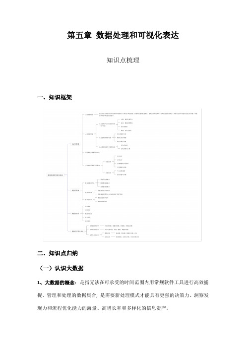 粤教版高中信息技术必修课件：数据处理和可视化表达 知识点梳理