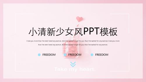 粉蓝小清新简约少女风汇报通用PPT