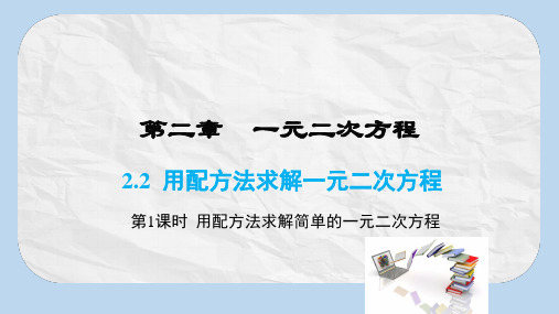 广东省河源市江东新区九年级数学上册2.2用配方法求解一元二次方程第1课时用配方法求解简单的一元二次方程课